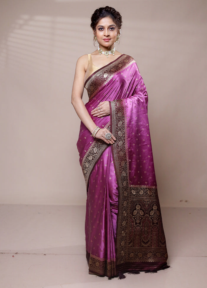 Pink Katan Silk Saree With Blouse Piece