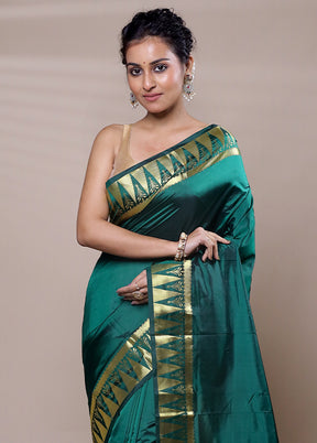 Green Kanjivaram Silk Saree With Blouse Piece