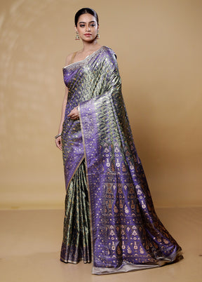 Green Tanchoi Silk Saree With Blouse Piece