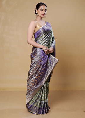 Green Tanchoi Silk Saree With Blouse Piece