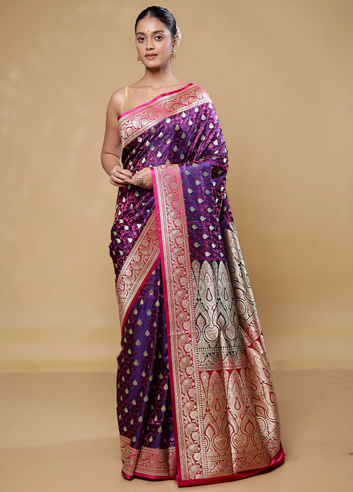 Purple Tanchoi Silk Saree With Blouse Piece