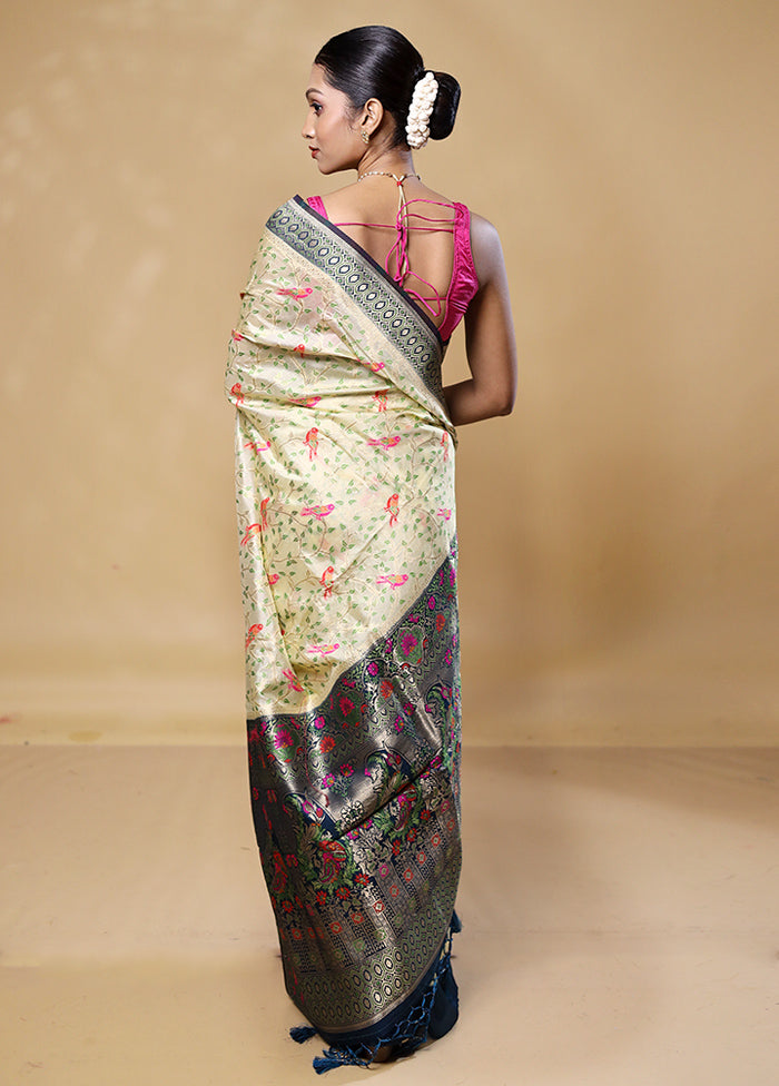 White Dupion Silk Saree With Blouse Piece