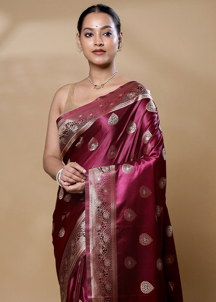 Purple Dupion Silk Saree With Blouse Piece