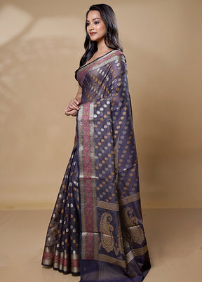 Blue Pure Cotton Saree With Blouse Piece