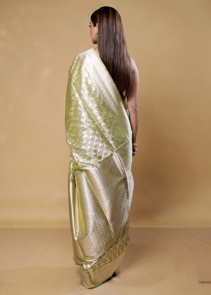 Green Tissue Silk Saree With Blouse Piece