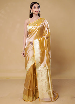 Yellow Tissue Silk Saree With Blouse Piece