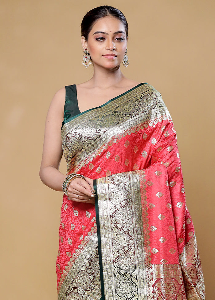 Pink Tanchoi Silk Saree With Blouse Piece