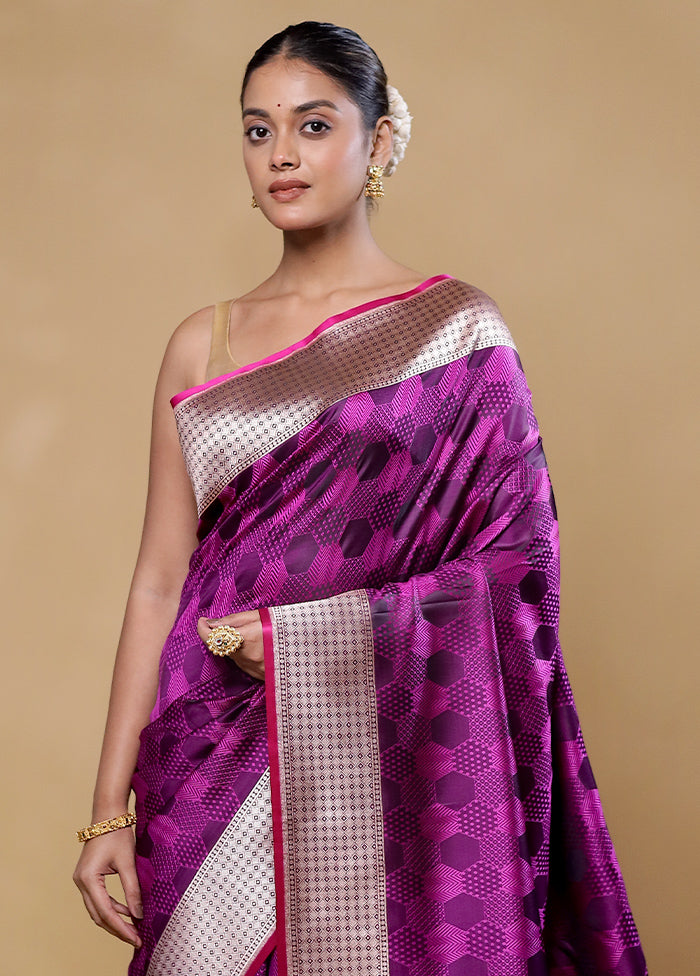 Pink Katan Silk Saree With Blouse Piece