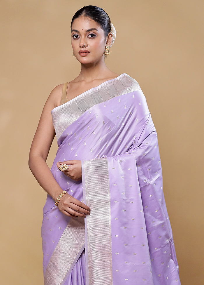 Purple Katan Silk Saree With Blouse Piece