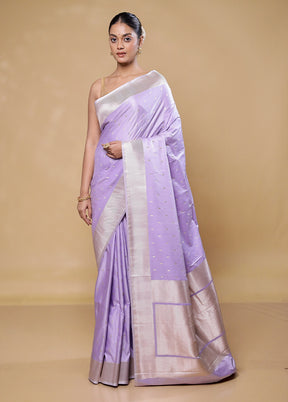 Purple Katan Silk Saree With Blouse Piece