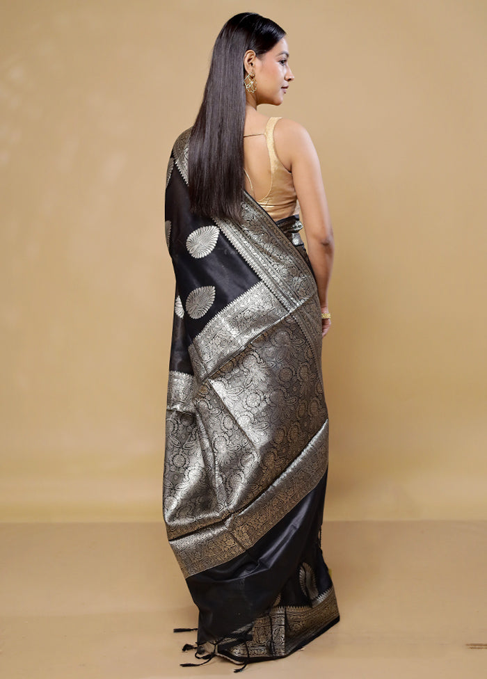 Black Cotton Saree With Blouse Piece