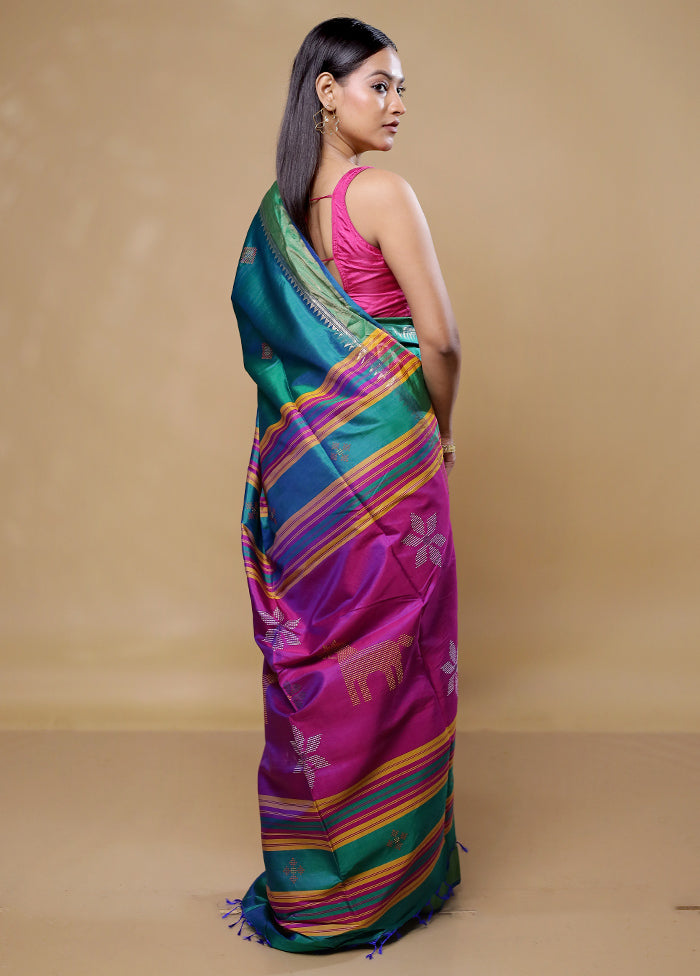 Green Kanjivaram Silk Saree With Blouse Piece