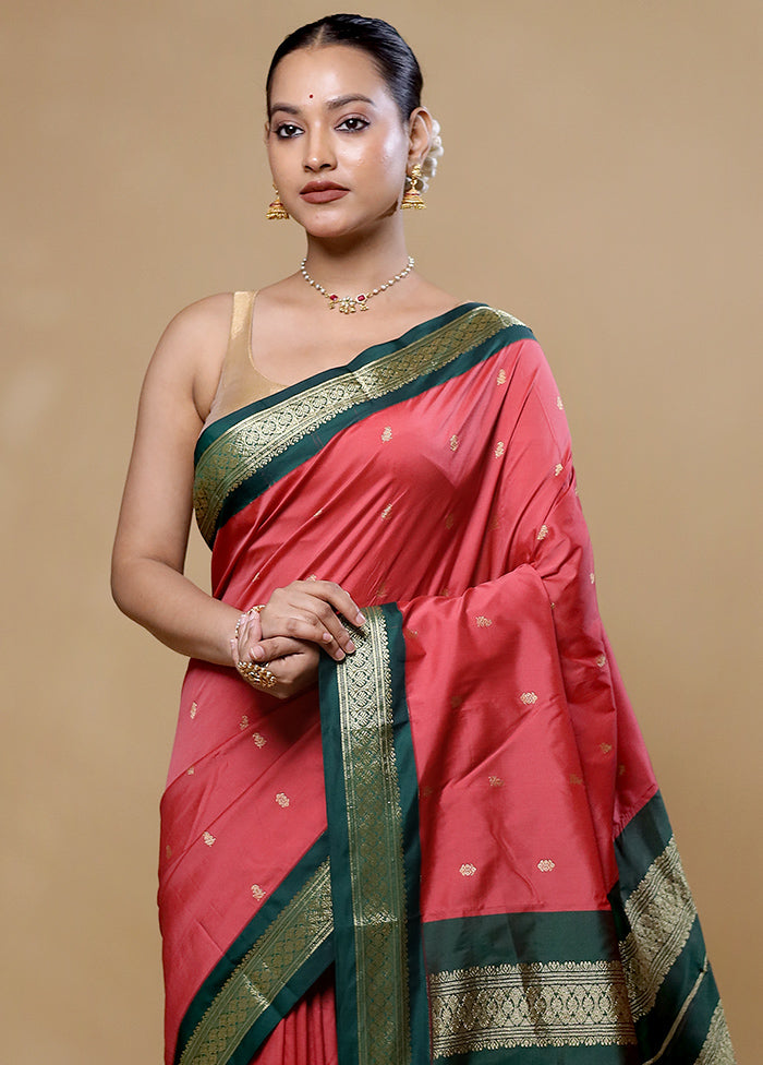 Red Kanjivaram Silk Saree With Blouse Piece