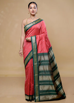 Red Kanjivaram Silk Saree With Blouse Piece