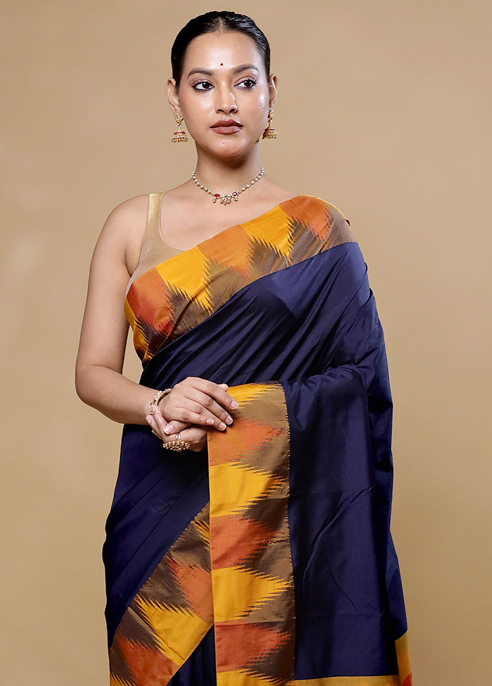 Black Kanjivaram Silk Saree With Blouse Piece