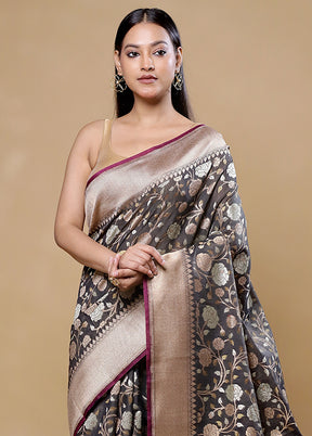 Grey Organza Saree With Blouse Piece