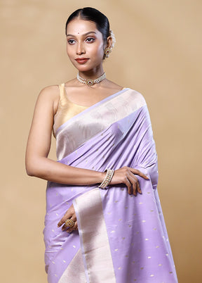 Lavender Katan Silk Saree With Blouse Piece