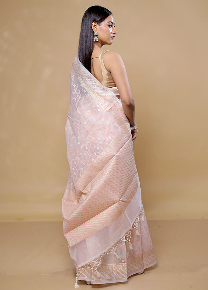 Pink Organza Saree With Blouse Piece