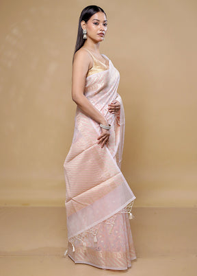 Pink Organza Saree With Blouse Piece