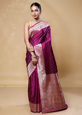 Purple Katan Silk Saree With Blouse Piece