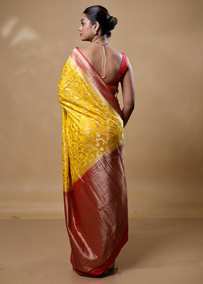 Yellow Georgette Saree With Blouse Piece