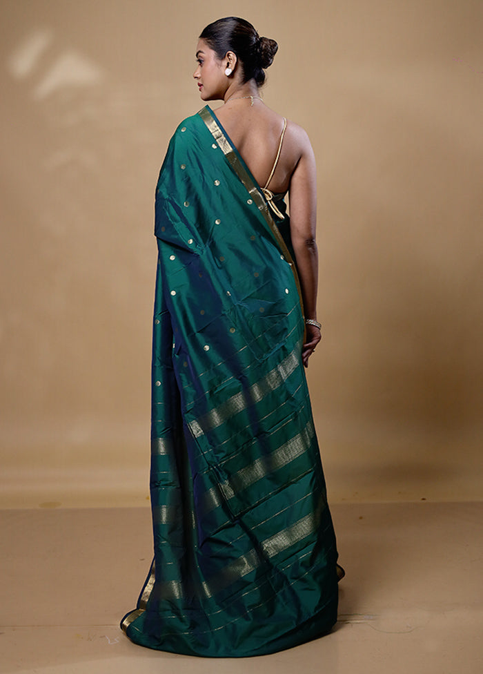 Green Kanjivaram Silk Saree With Blouse Piece