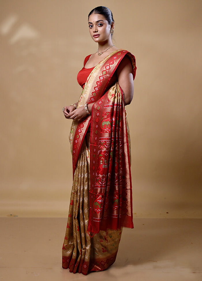 Yellow Dupion Silk Saree With Blouse Piece