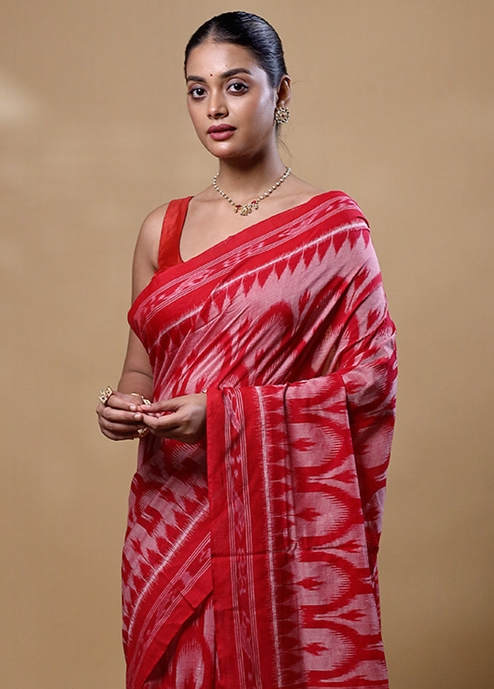 Pink Pure Cotton Saree With Blouse Piece