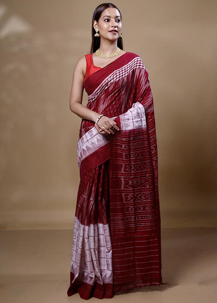 Red Pure Cotton Saree With Blouse Piece