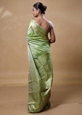 Green Kanjivaram Silk Saree With Blouse Piece