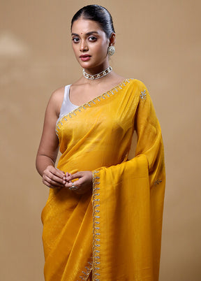 Yellow Jimmy Choo Saree With Blouse Piece