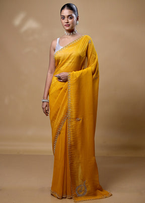 Yellow Jimmy Choo Saree With Blouse Piece