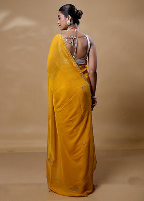 Yellow Jimmy Choo Saree With Blouse Piece