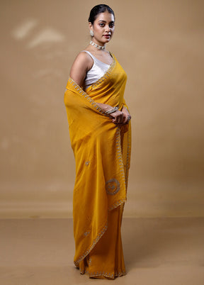 Yellow Jimmy Choo Saree With Blouse Piece