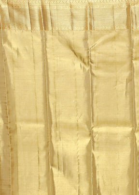 Golden Handloom Kanchipuram Pure Silk Saree With Blouse Piece