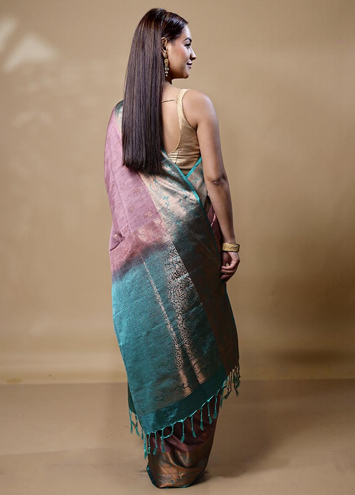 Wine Dupion Silk Saree With Blouse Piece