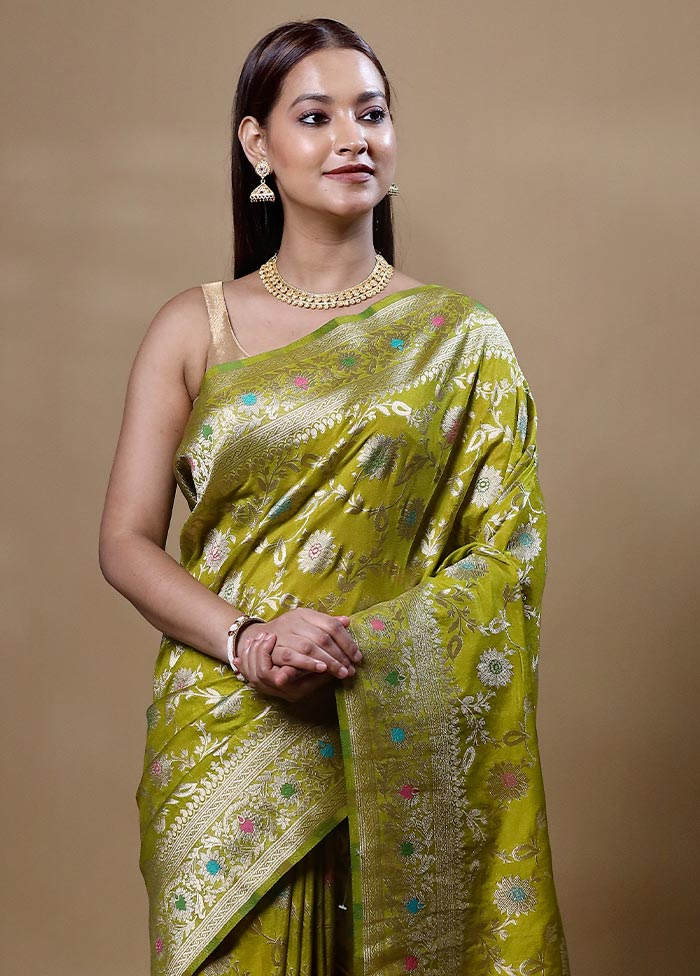 Green Georgette Saree With Blouse Piece