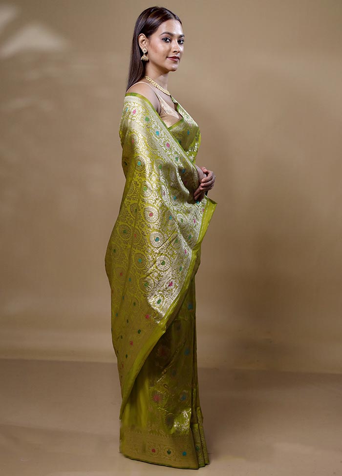 Green Georgette Saree With Blouse Piece