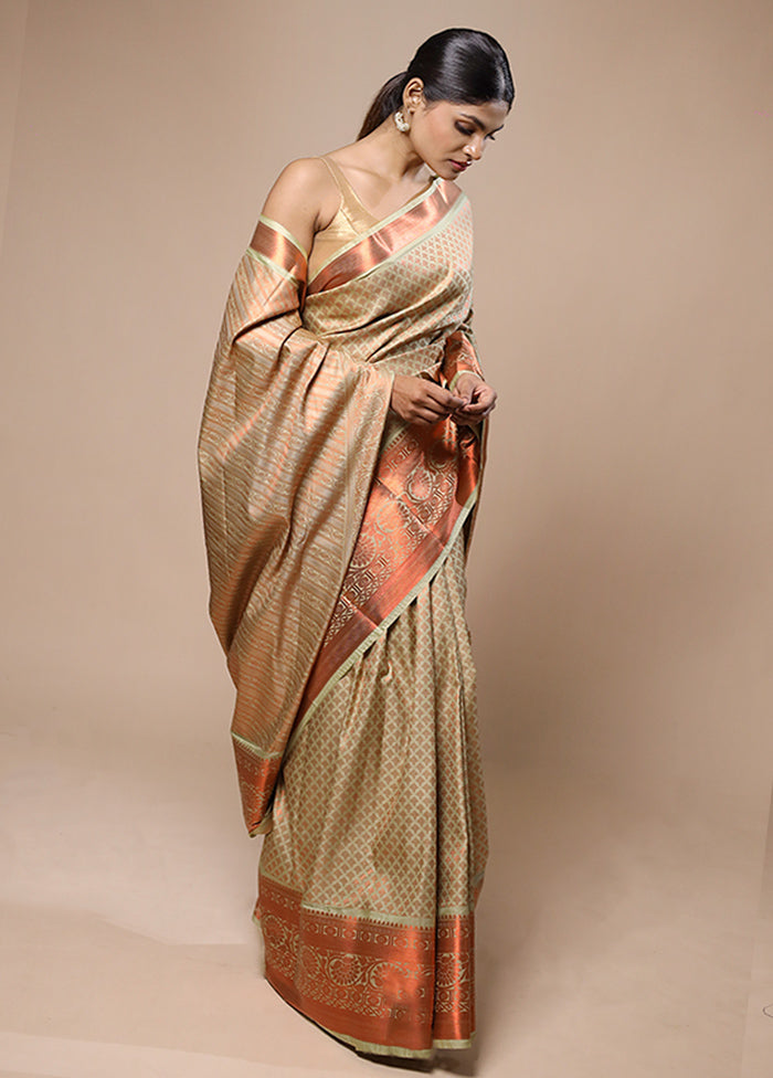 Green Kanjivaram Silk Saree With Blouse Piece