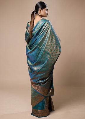 Green Kanjivaram Silk Saree With Blouse Piece