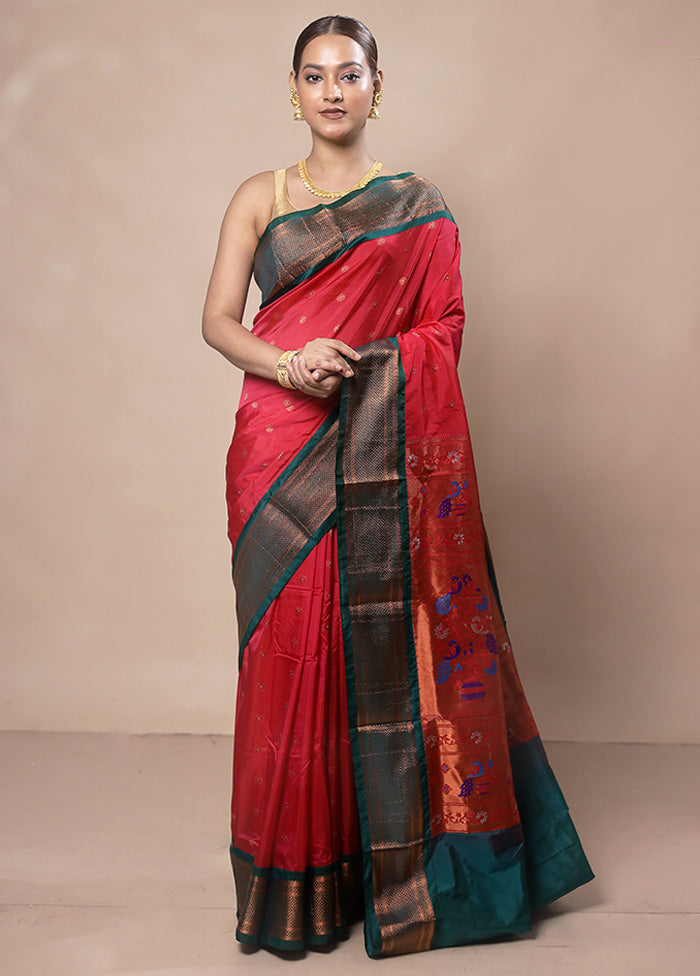 Red Kanjivaram Silk Saree With Blouse Piece