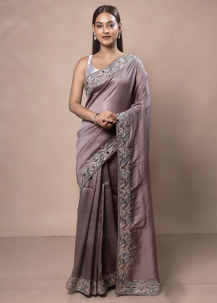 Pink Silk Saree With Blouse Piece