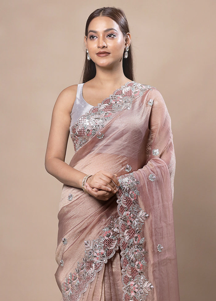 Peach Jimmy Choo Saree With Blouse Piece