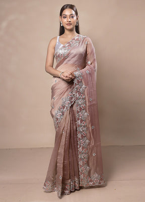 Peach Jimmy Choo Saree With Blouse Piece