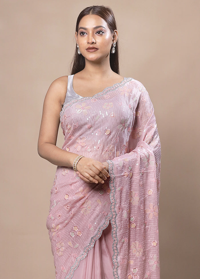 Pink Jimmy Choo Saree With Blouse Piece