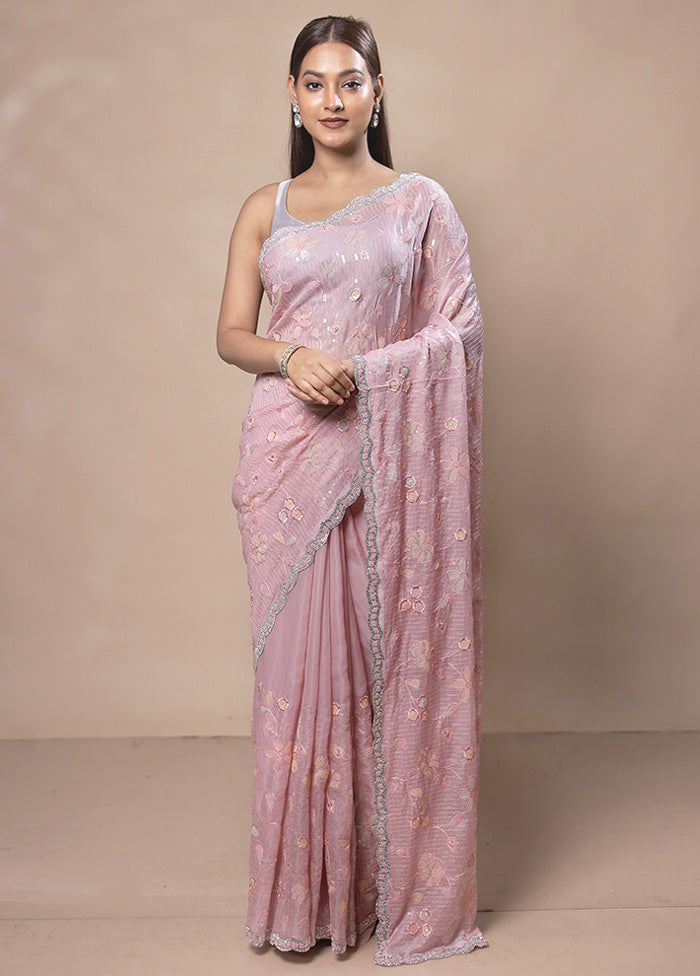 Pink Jimmy Choo Saree With Blouse Piece