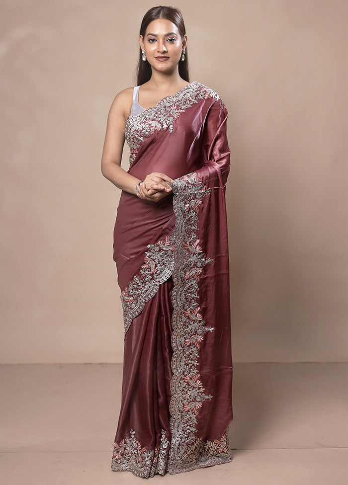 Peach Silk Saree With Blouse Piece