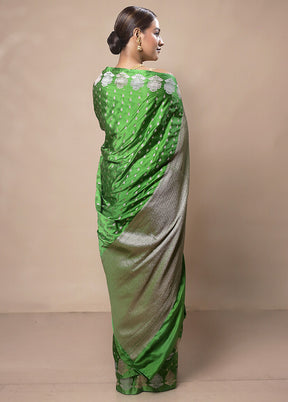 Green Katan Silk Saree With Blouse Piece