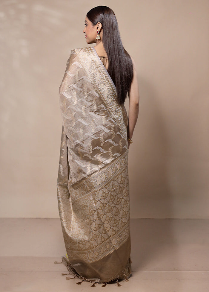 Beige Tissue Silk Saree With Blouse Piece