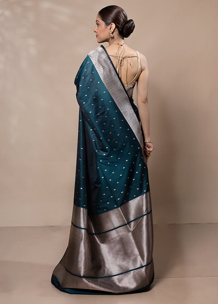 Royal Green Katan Silk Saree With Blouse Piece